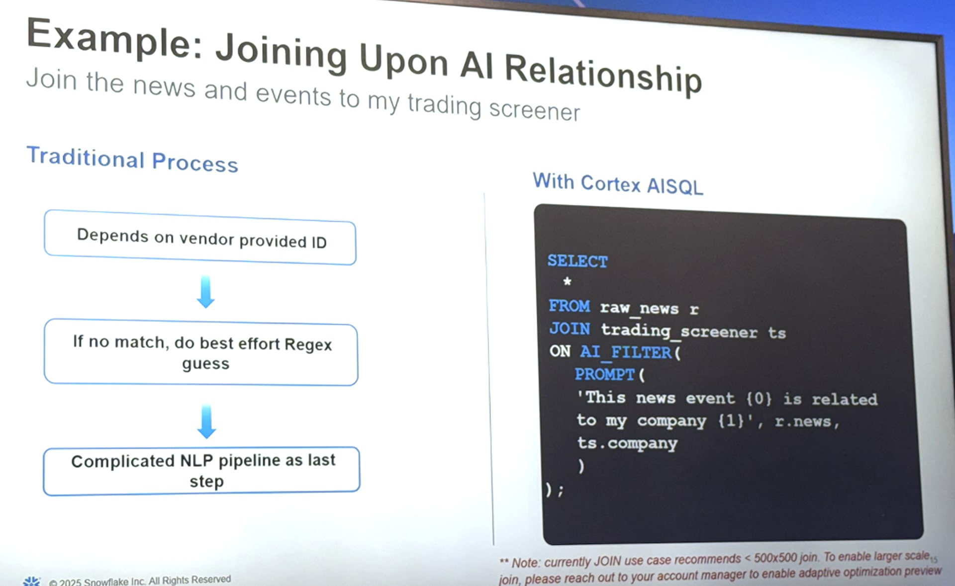 Example: Joining upon AI relationship